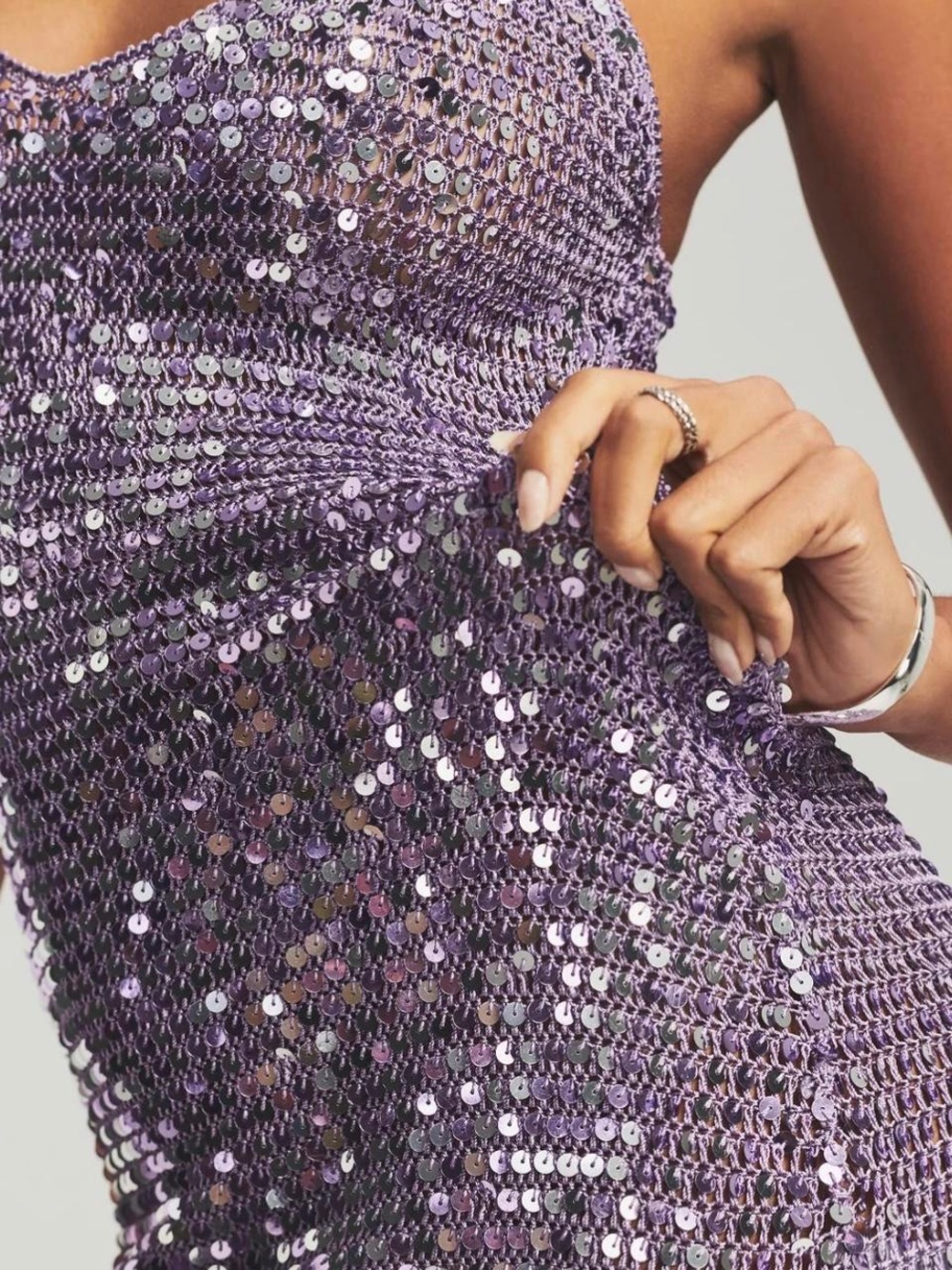 Retrofete Lavender Purple Sequin Mini Dress